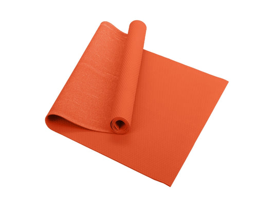 Oranje yogamat in 100% natuurrubber en katoen