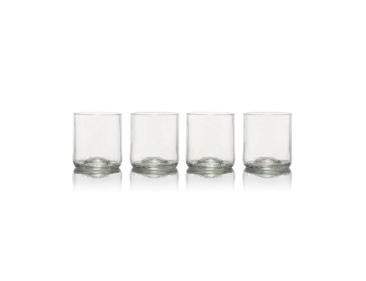 Rebottled Glazen - Short Tumbler - 4-Pack - Clear