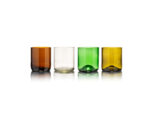 Rebottled Glazen - Short Tumbler - 4-Pack - Mix