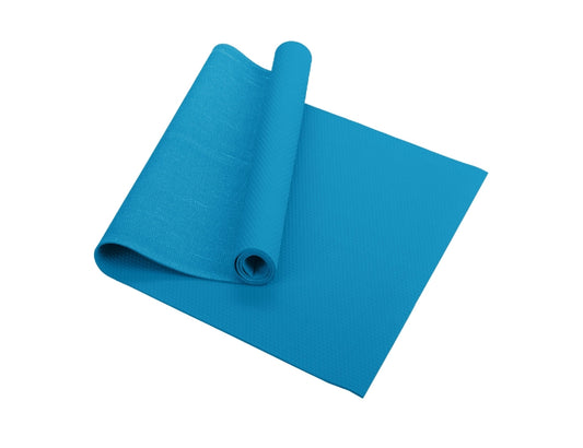 Blauwe yogamat in 100% natuurrubber en katoen